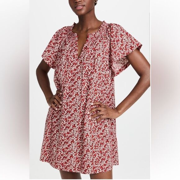 Apiece Apart Dresses & Skirts - Apiece Apart Burgundy Floral Mini Dress